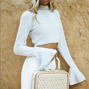 Sabo Skirt Bardot Knit top - Orange